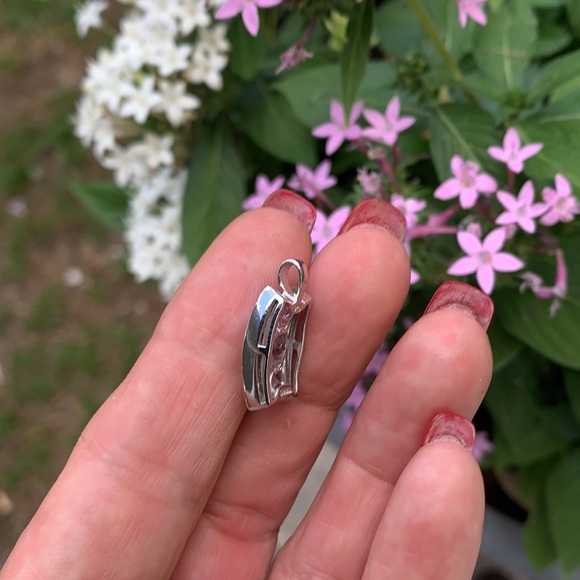 Sterling Silver Pink Cubic Zirconia Small Pendant - Picture 5 of 16